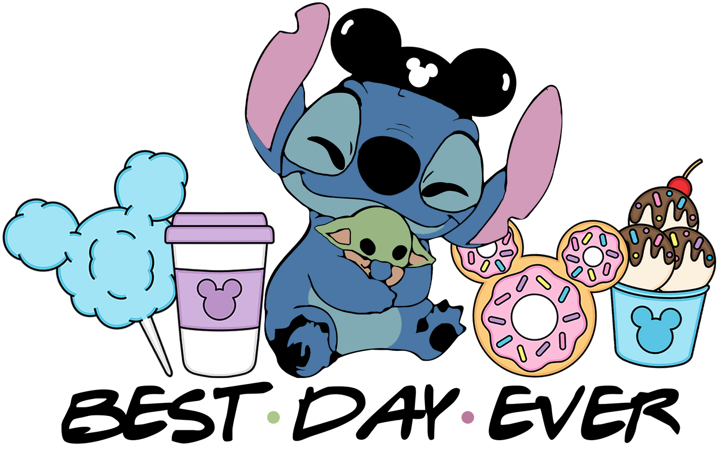 Disny Stitch Best Day Ever- DTF Ready To Press