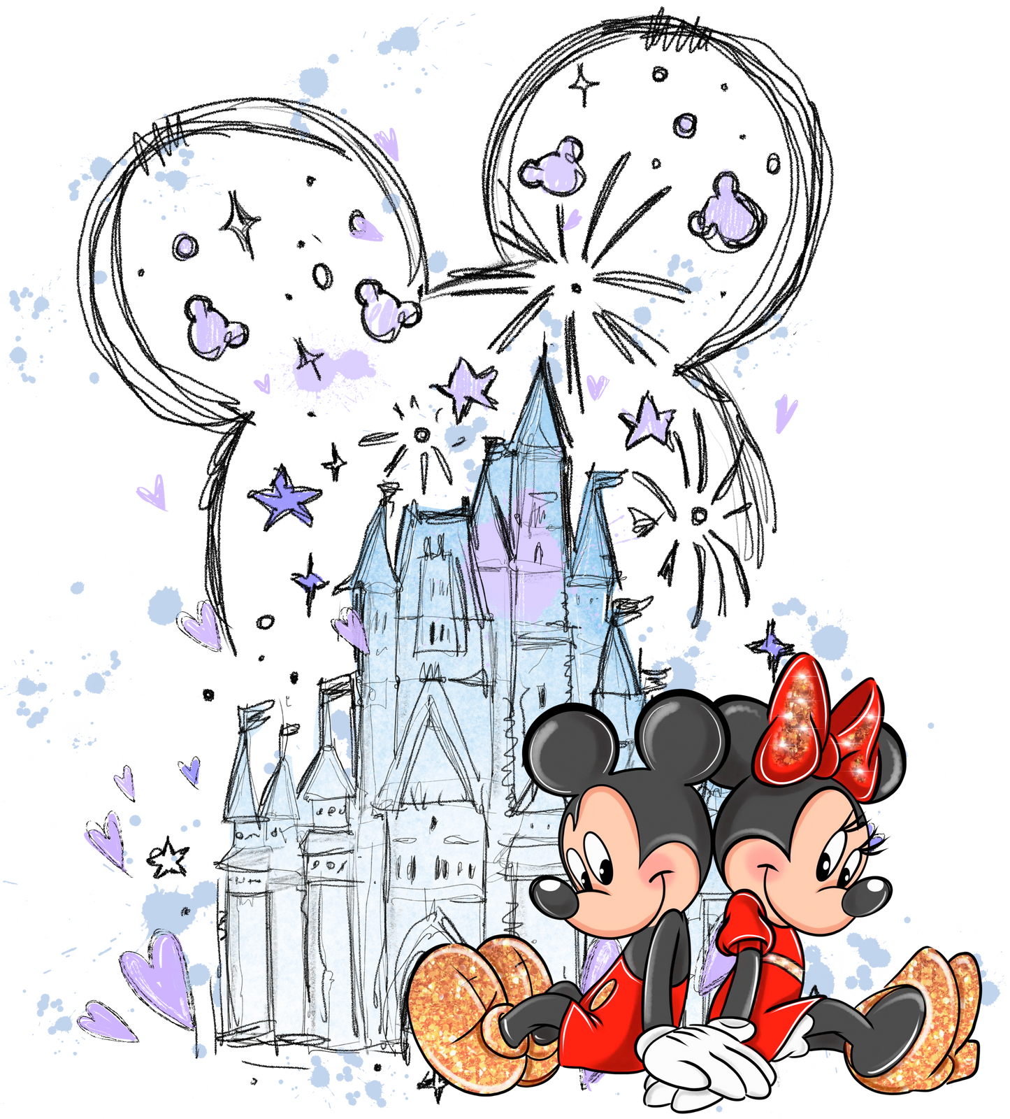 Couple Mickey Minnie Mouse- DTF Ready To Press