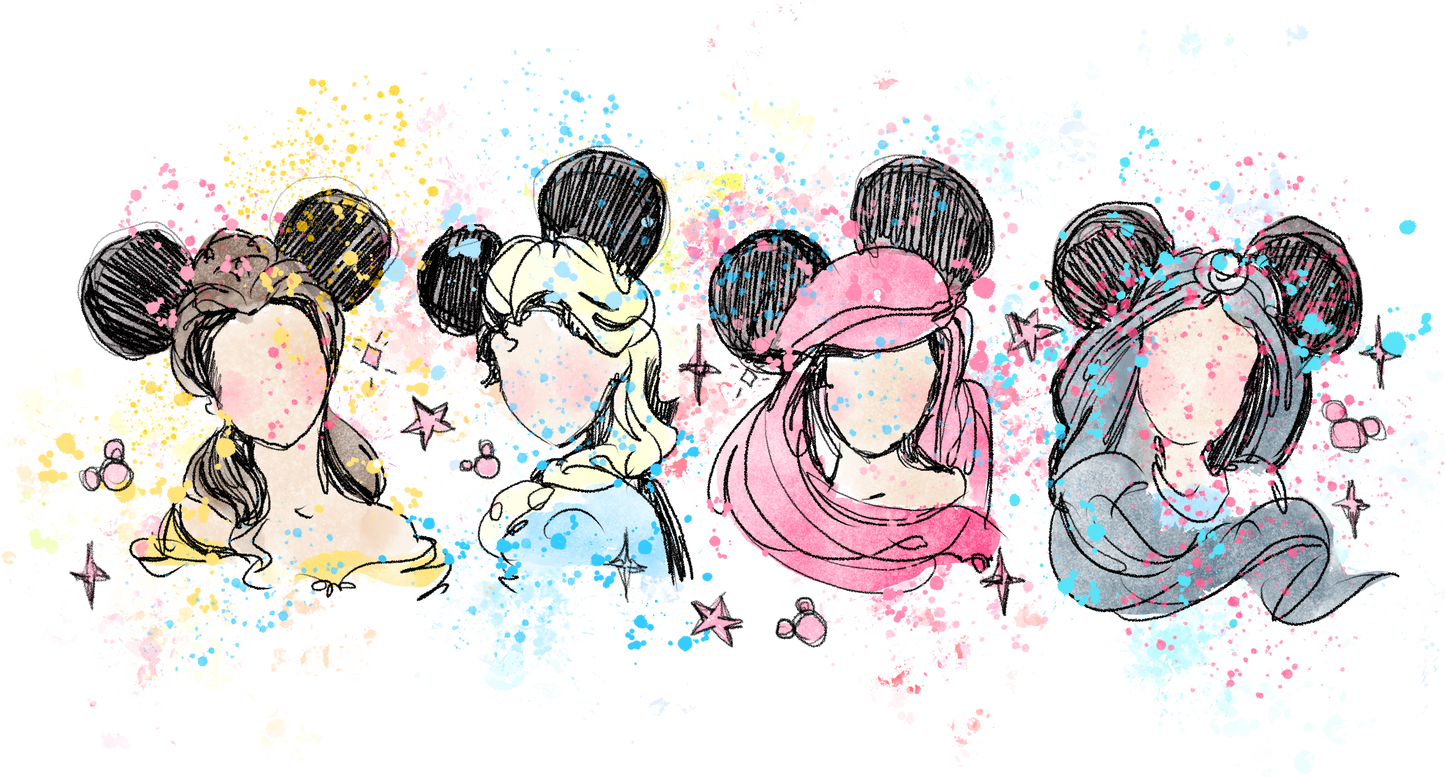 Princess sketch- DTF Ready To Press