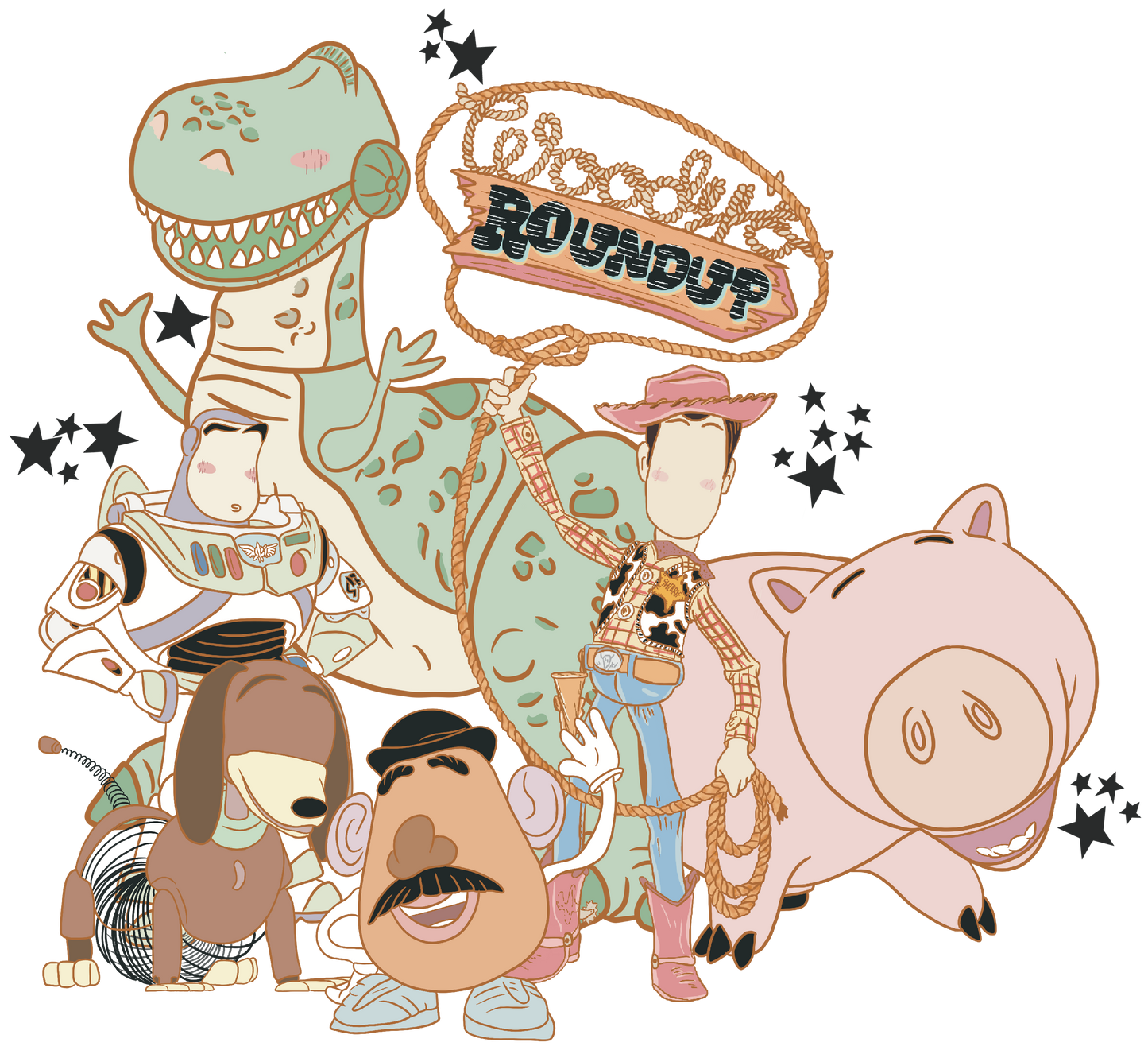 Woodro ROUNDUP - DTF Ready To Press