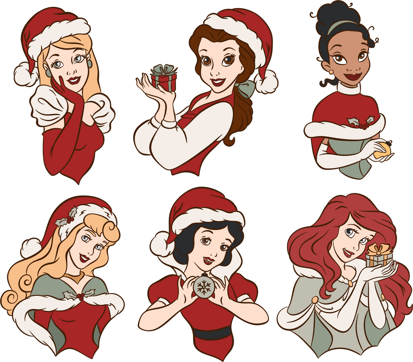 Disney Princess Christmas - DTF Ready To Press