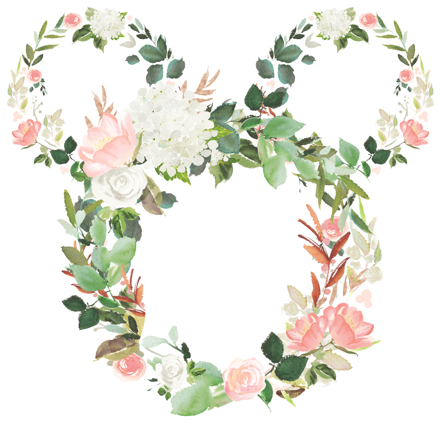 Mickey Ears Flowers - DTF Ready To Press