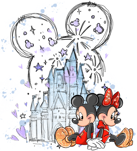 Couple Mickey Minnie Mouse- DTF Ready To Press