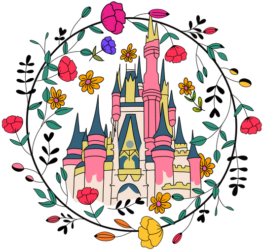 Disney Castle and Flowers- DTF Ready To Press