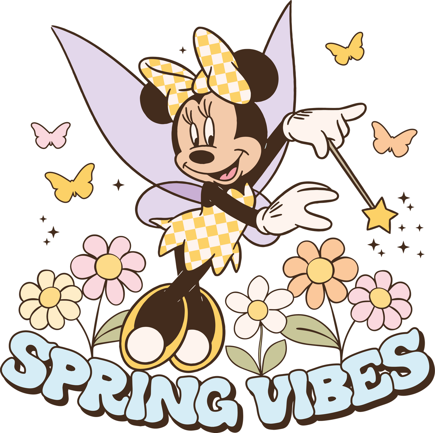 Spring Vibes Fairy Minnie - DTF Ready To Press